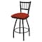 Holland Bar Stool Co 30" Swivel Bar Stool, Pewter Finish, Graph Poppy Seat X810 - alternate 1